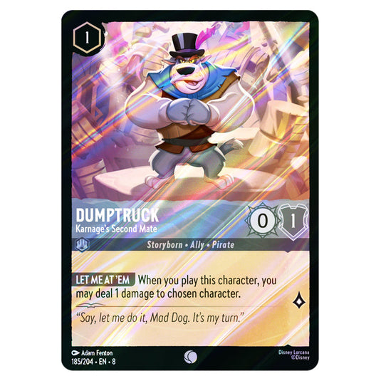 Dumptruck - Karnage's Second Mate 185/204 card from the Lorcana set Reign of Jafar
