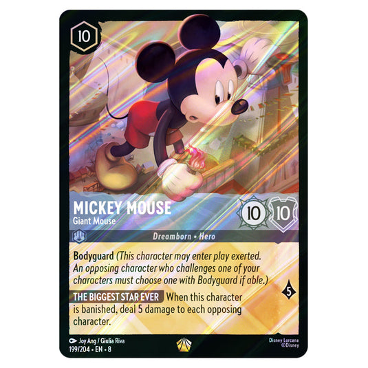 Mickey Mouse - Giant Mouse 199/204 card from the Lorcana set Reign of Jafar