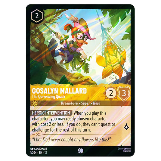 Gosalyn Mallard - The Quiverwing Quack 1/204 card from the Lorcana set Wilds Unknown