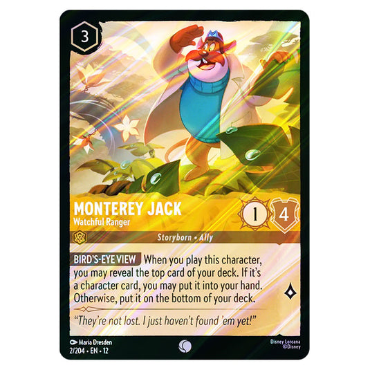 Monterey Jack - Watchful Ranger 2/204 card from the Lorcana set Wilds Unknown