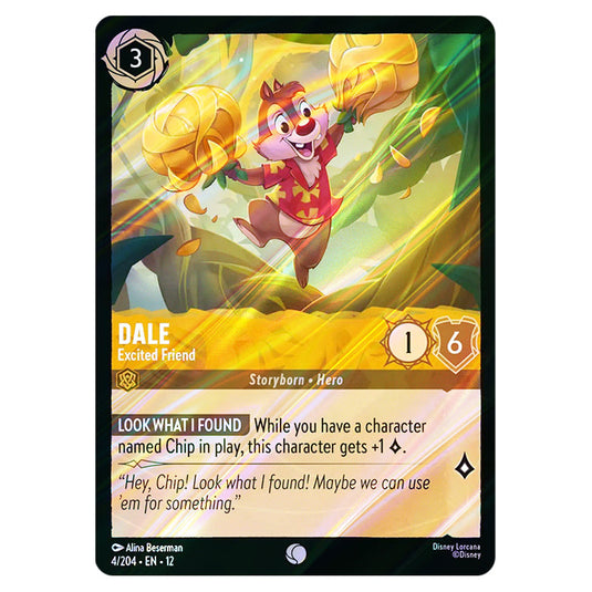 Dale - Excited Friend 4/204 card from the Lorcana set Wilds Unknown