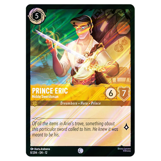 Prince Eric - Noble Swordsman 8/204 card from the Lorcana set Wilds Unknown