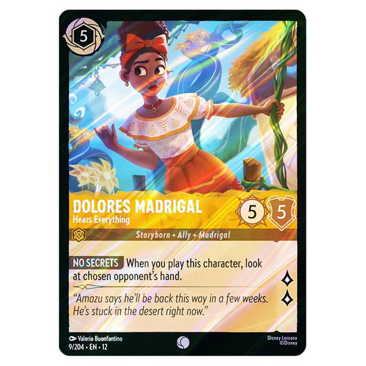 Dolores Madrigal - Hears Everything 9/204 card from the Lorcana set Wilds Unknown