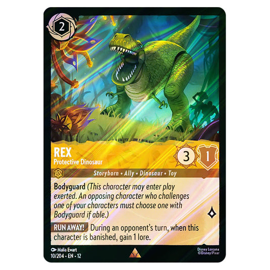 Rex - Protective Dinosaur 10/204 card from the Lorcana set Wilds Unknown
