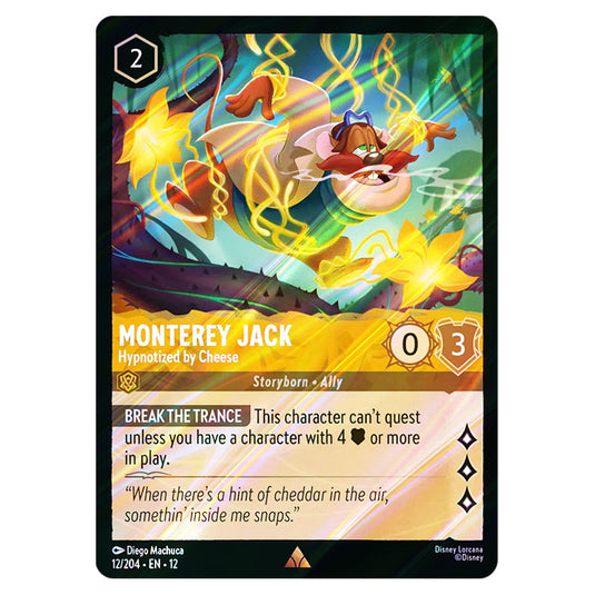 Monterey Jack - Hypnotized by Cheese 12/204 card from the Lorcana set Wilds Unknown