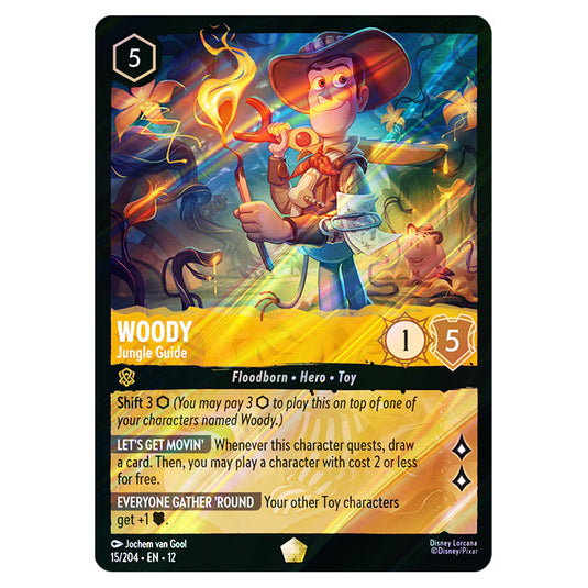Woody - Jungle Guide 15/204 card from the Lorcana set Wilds Unknown