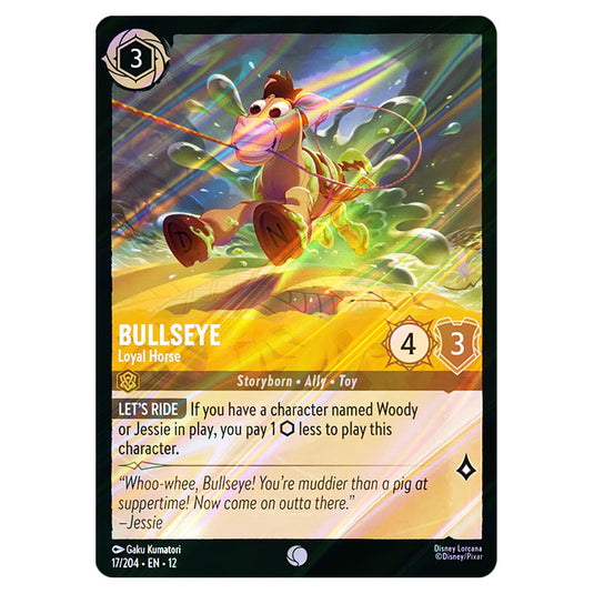 Bullseye - Loyal Horse 17/204 card from the Lorcana set Wilds Unknown