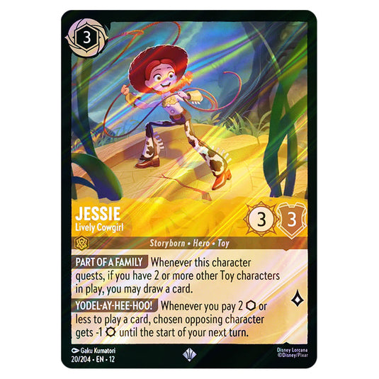Jessie - Lively Cowgirl 20/204 card from the Lorcana set Wilds Unknown