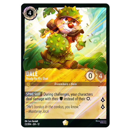 Dale - Ready for His Shot 22/204 card from the Lorcana set Wilds Unknown
