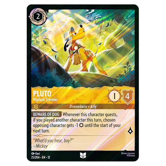 Pluto - Vigilant Traveler 25/204 card from the Lorcana set Wilds Unknown