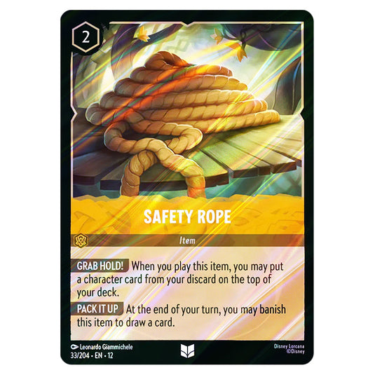 Safety Rope 33/204 card from the Lorcana set Wilds Unknown