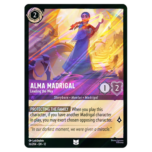 Alma Madrigal - Leading the Way 36/204 card from the Lorcana set Wilds Unknown
