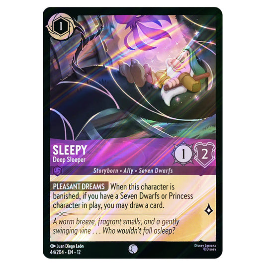 Sleepy - Deep Sleeper 44/204 card from the Lorcana set Wilds Unknown