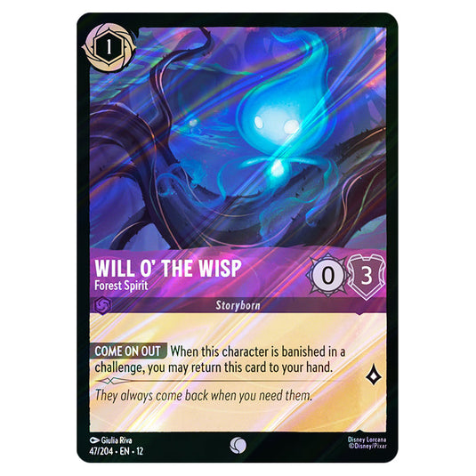 Will O' the Wisp - Forest Spirit 47/204 card from the Lorcana set Wilds Unknown