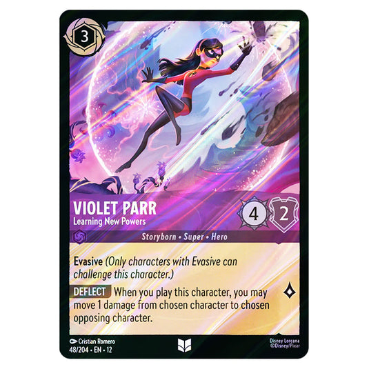 Violet Parr - Learning New Powers 48/204 card from the Lorcana set Wilds Unknown