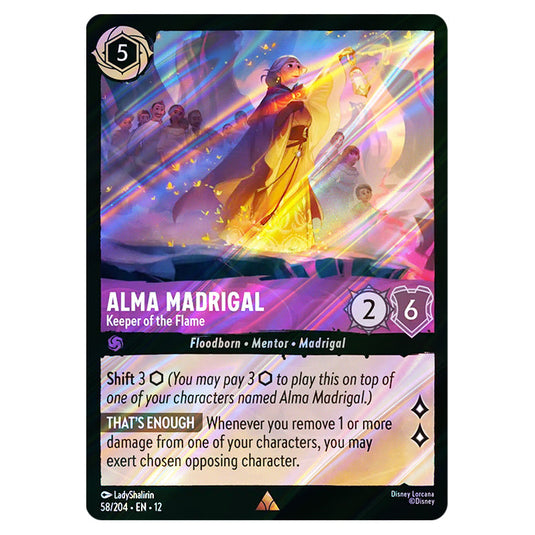 Alma Madrigal - Keeper of the Flame 58/204 card from the Lorcana set Wilds Unknown