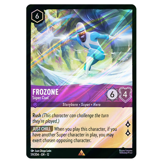 Frozone - Super Cool 59/204 card from the Lorcana set Wilds Unknown