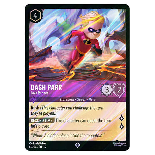 Dash Parr - Lava Runner 61/204 card from the Lorcana set Wilds Unknown