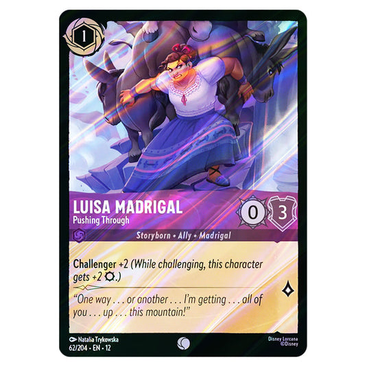 Luisa Madrigal - Pushing Through 62/204 card from the Lorcana set Wilds Unknown