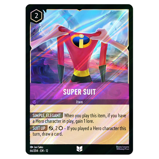 Super Suit 66/204 card from the Lorcana set Wilds Unknown