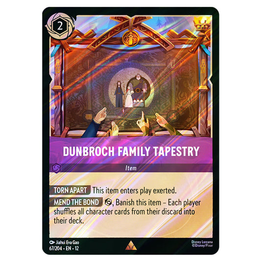Dunbroch Family Tapestry 67/204 card from the Lorcana set Wilds Unknown
