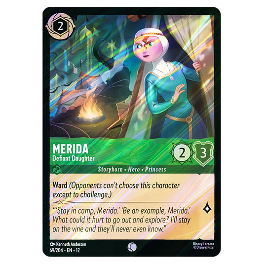 Merida - Defiant Daughter 69/204 card from the Lorcana set Wilds Unknown