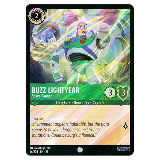 Buzz Lightyear - Space Ranger 76/204 card from the Lorcana set Wilds Unknown