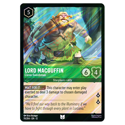 Lord MacGuffin - Clever Swordsman 78/204 card from the Lorcana set Wilds Unknown