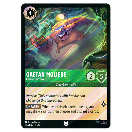 Gaetan Moliere - Clever Burrower 80/204 card from the Lorcana set Wilds Unknown