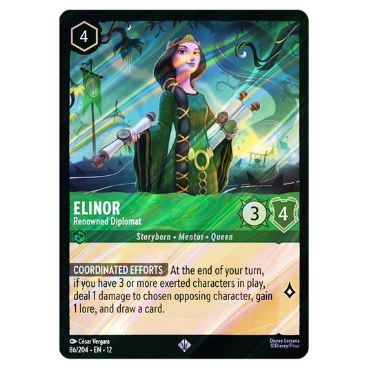 Elinor - Renowned Diplomat 86/204 card from the Lorcana set Wilds Unknown
