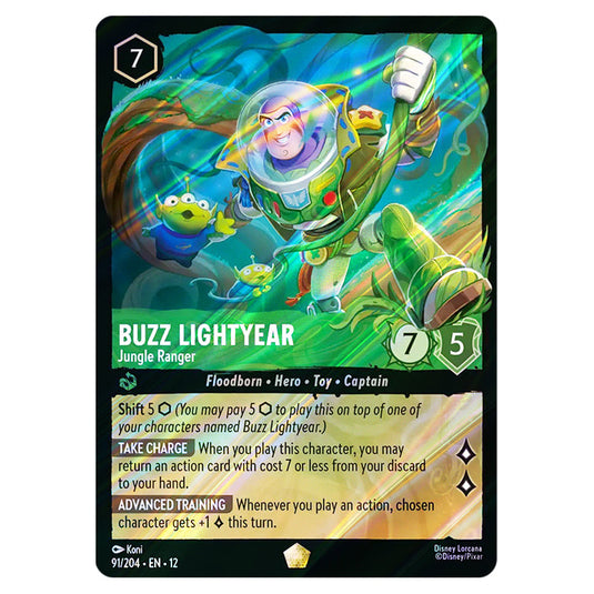 Buzz Lightyear - Jungle Ranger 91/204 card from the Lorcana set Wilds Unknown