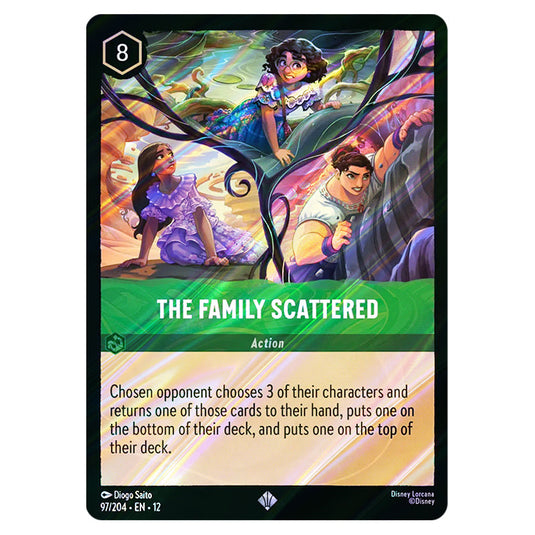 The Family Scattered 97/204 card from the Lorcana set Wilds Unknown