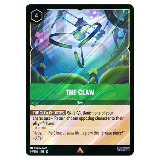 The Claw 99/204 card from the Lorcana set Wilds Unknown