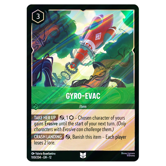 Gyro‐Evac 100/204 card from the Lorcana set Wilds Unknown