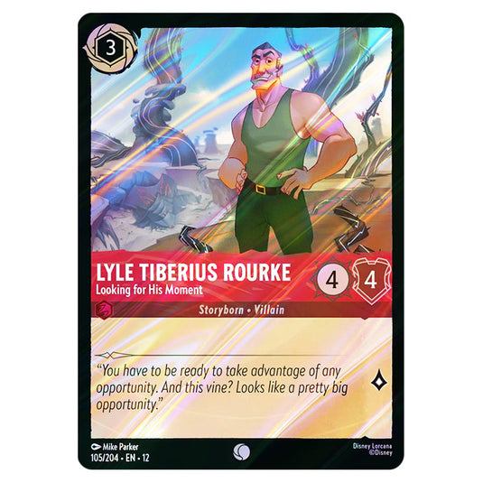 Lyle Tiberius Rourke - Looking for His Moment 105/204 card from the Lorcana set Wilds Unknown