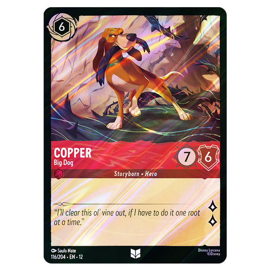 Copper - Big Dog 116/204 card from the Lorcana set Wilds Unknown