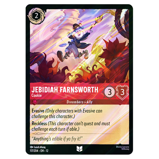 Jebidiah Farnsworth - Cookie 117/204 card from the Lorcana set Wilds Unknown