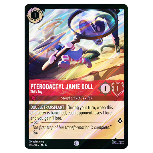 Pterodactyl Janie Doll - Sid's Toy 128/204 card from the Lorcana set Wilds Unknown