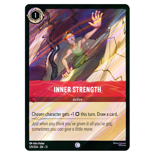 Inner Strength 129/204 card from the Lorcana set Wilds Unknown