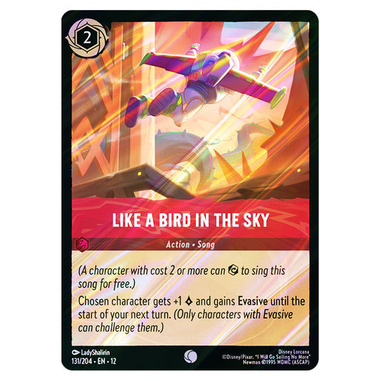 Like a Bird in the Sky 131/204 card from the Lorcana set Wilds Unknown