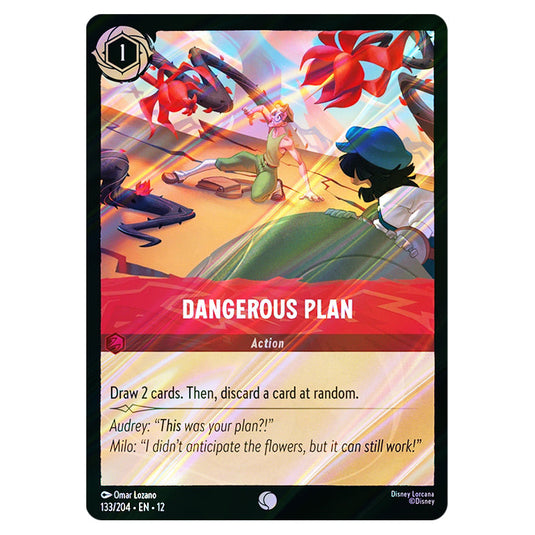 Dangerous Plan 133/204 card from the Lorcana set Wilds Unknown