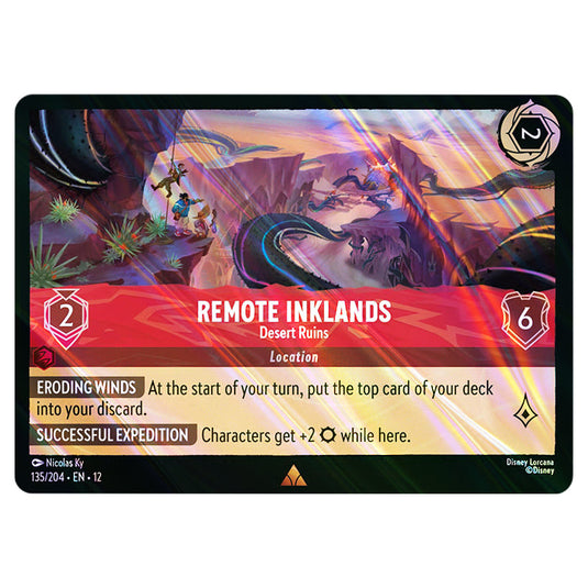 Remote Inklands - Desert Ruins 135/204 card from the Lorcana set Wilds Unknown