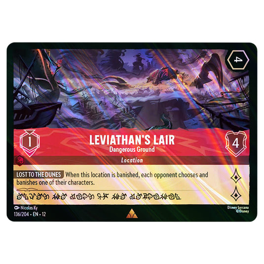 Leviathan's Lair - Dangerous Ground 136/204 card from the Lorcana set Wilds Unknown
