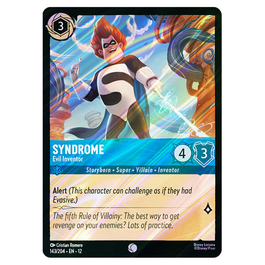 Syndrome - Evil Inventor 143/204 card from the Lorcana set Wilds Unknown