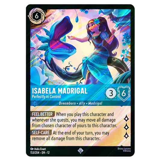 Isabela Madrigal - Perfectly in Control 153/204 card from the Lorcana set Wilds Unknown