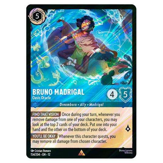 Bruno Madrigal - Oasis Oracle 154/204 card from the Lorcana set Wilds Unknown