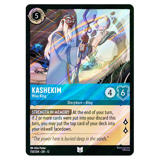 Kashekim - Wise King 158/204 card from the Lorcana set Wilds Unknown