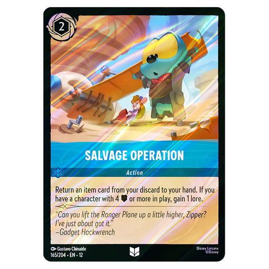 Salvage Operation 165/204 card from the Lorcana set Wilds Unknown
