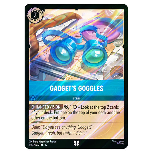 Gadget's Goggles 168/204 card from the Lorcana set Wilds Unknown