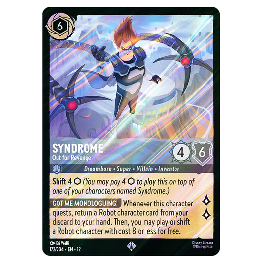 Syndrome - Out for Revenge 172/204 card from the Lorcana set Wilds Unknown